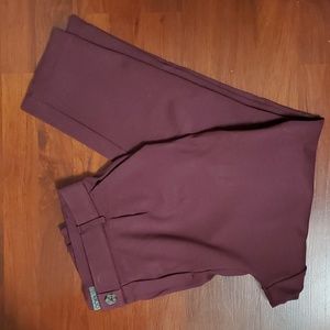 One by Chapter One,  Ankle-length Maroon Casual/Work Pants, Medium